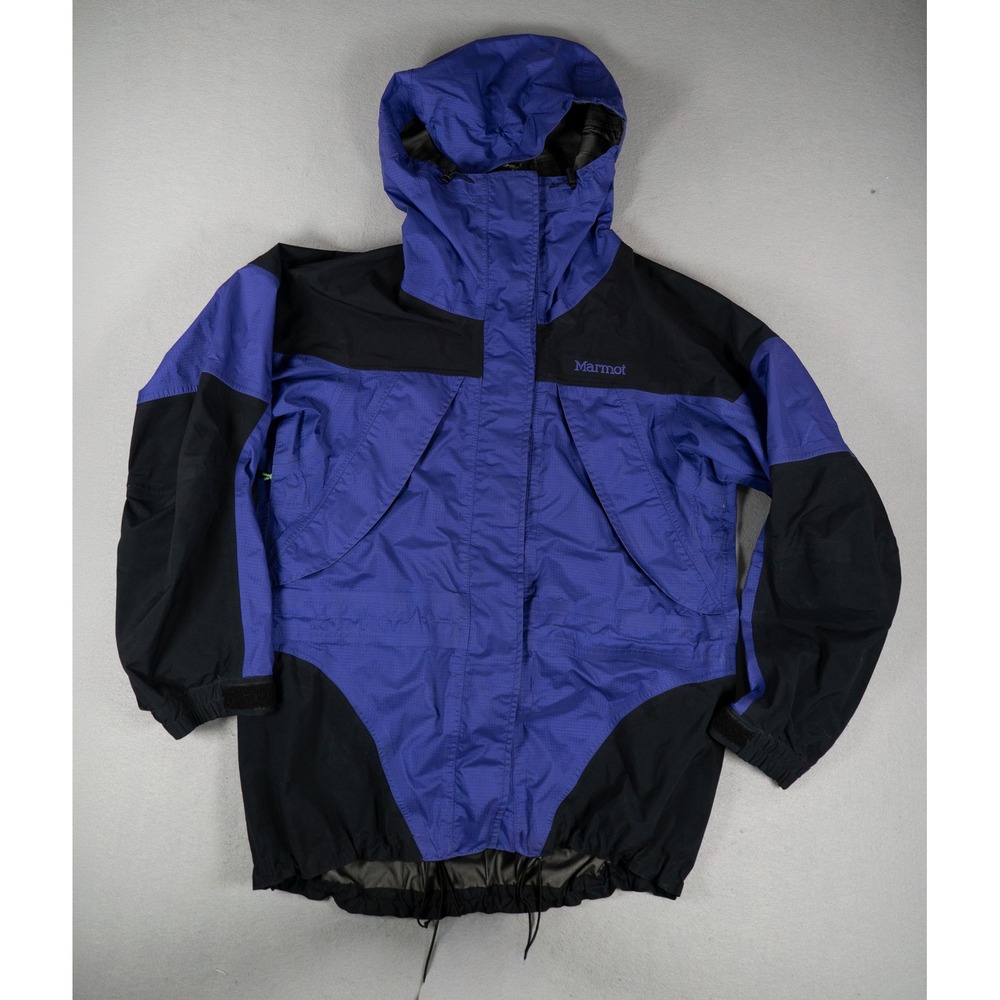 Vintage Marmot Womens Gore-Tex 3-Ply Mountain Parka Jacket Purple Black Size S